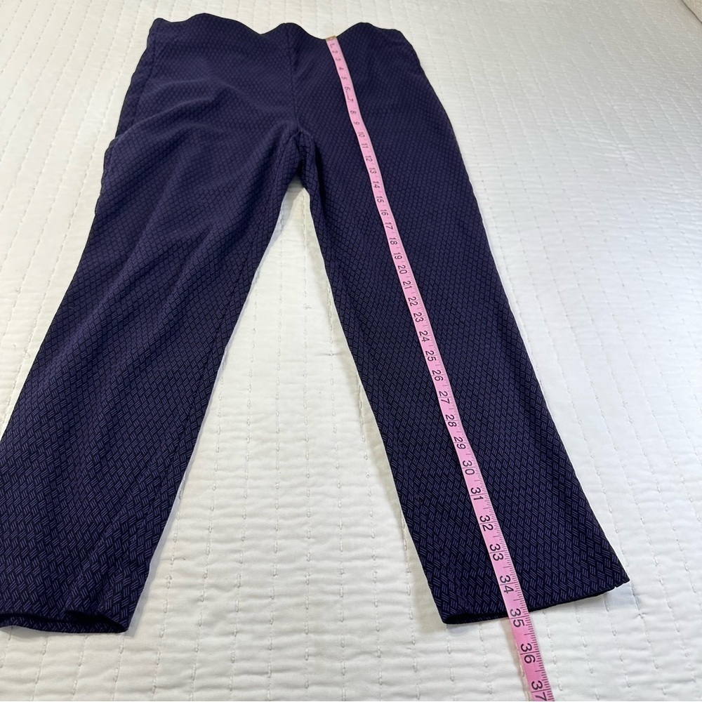 Chico's Pull On Ankle Pants Elastic Waist Purple and black Texture - Picture 4 of 14